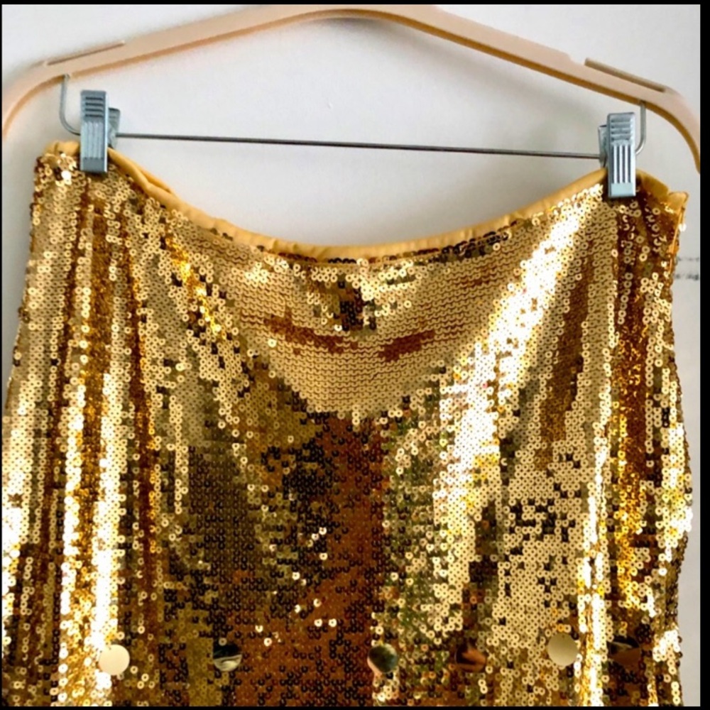 🎉Plus Size Elegant Gold Or Silver Long Sequin Formal Midi Skirt - Picture 11 of 14